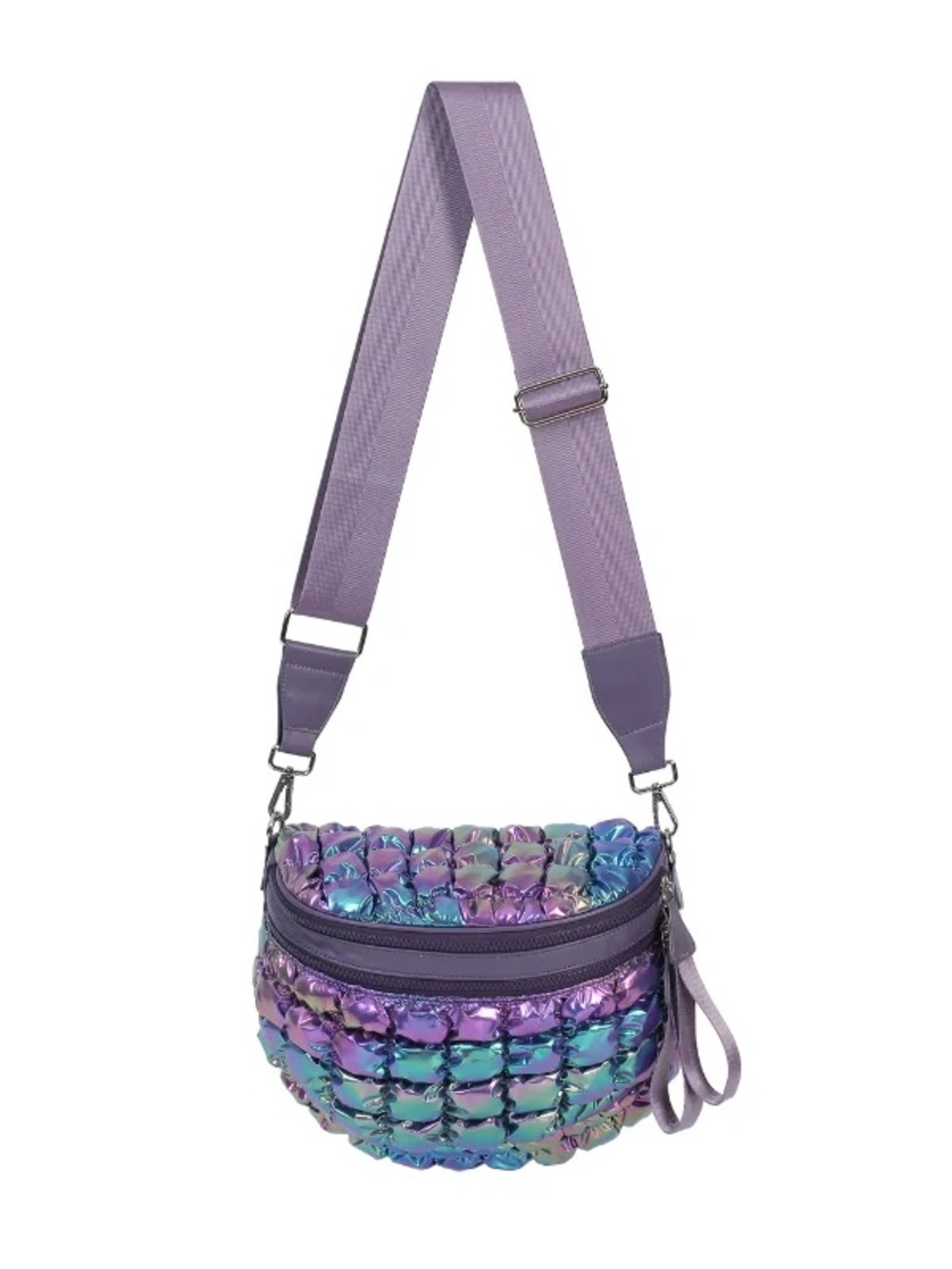 Emmafy goFree Iridescent Puff Crossbody Bag in Purple new with tags never used